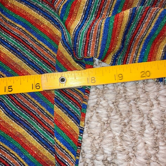 VTG Sparkling Rainbow Long Sleeve Button Women’s Sm Alice Stewart Dressy Blouse - Picture 7 of 10